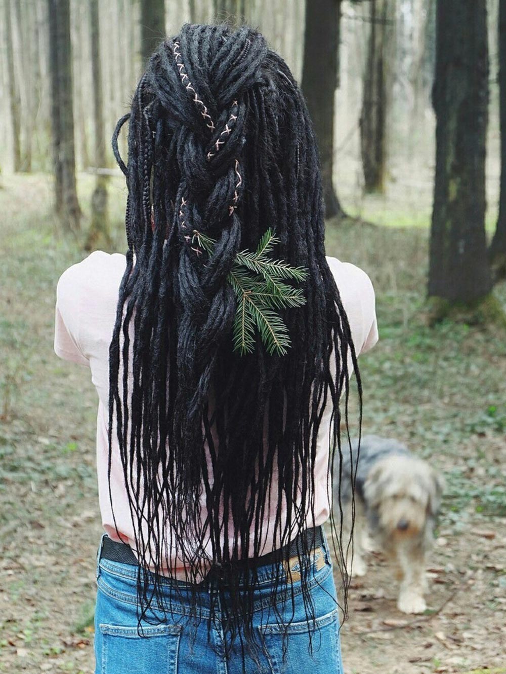 Natural Black 1B Thin Synthetic Dreadlocks Extension
