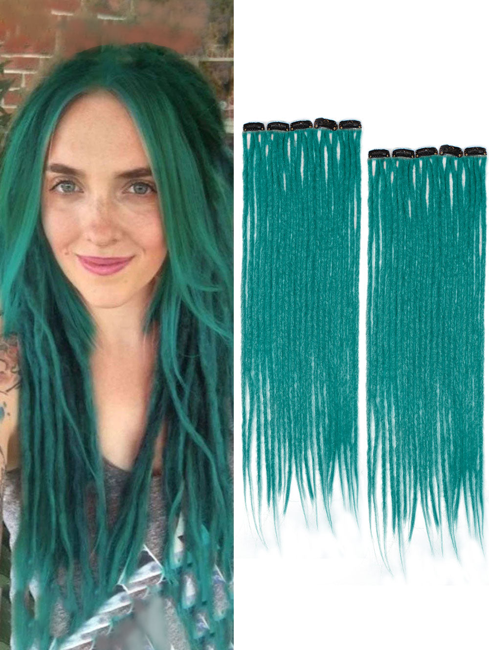 Clip in Dreadlock Hair Extensions, Handmade Clip In Dreads