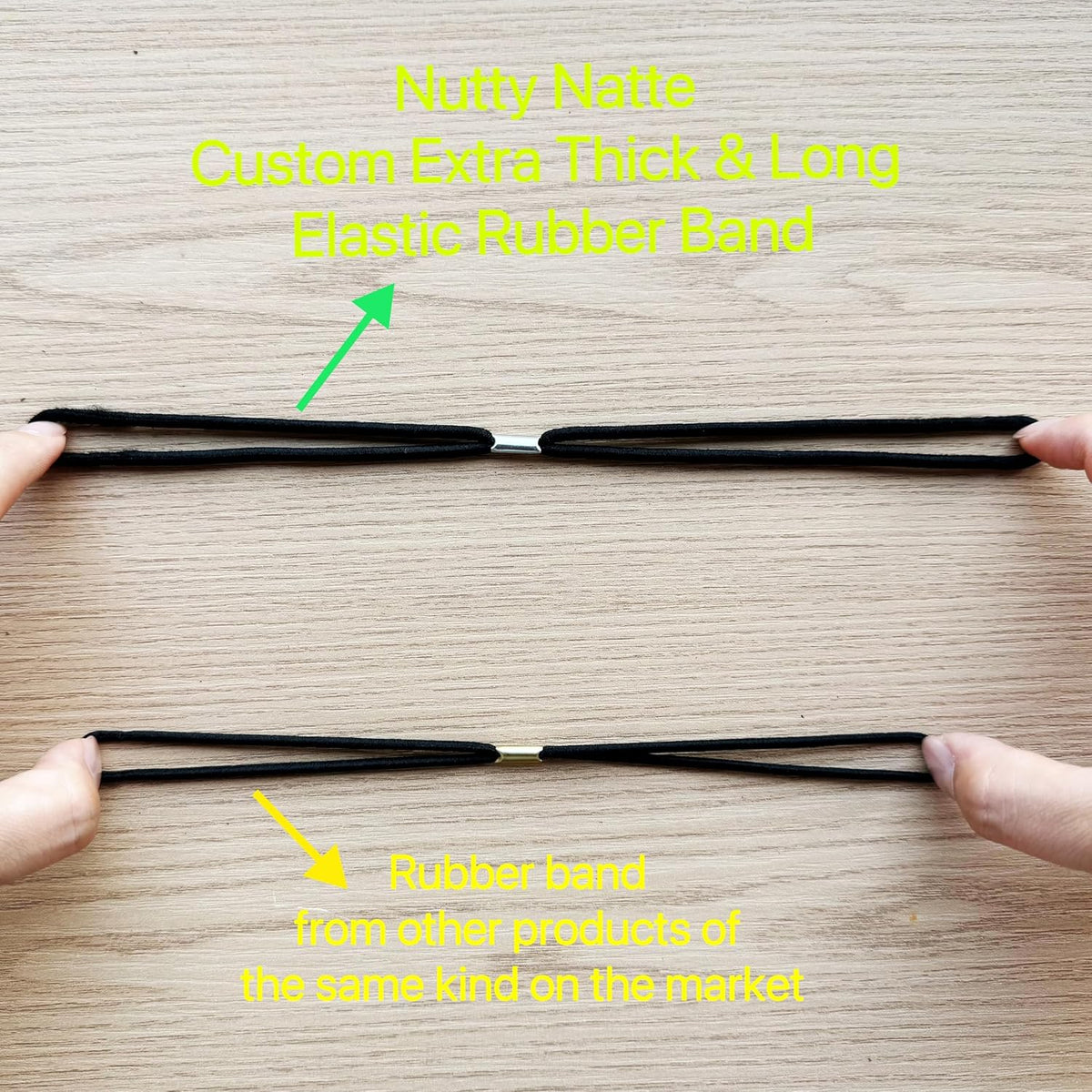 3 Pcs Wood Carving Toggle Hair Ties - Long Elastic Rubber Dreadlock Holders for Thick Curly Hair (Hallow Carving)