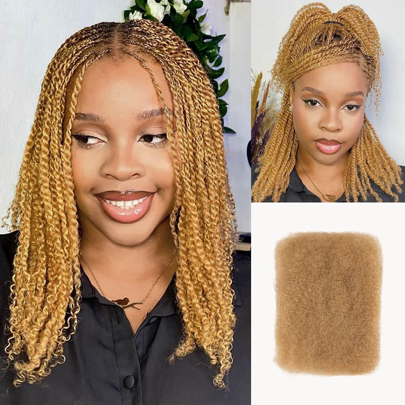 Afro Kinkys Bulk Human Hair 1 pack, 12 inch 4c Curly Hair for Permanent Sister Locs/Mini Twists/Braids/Repair Can Dye and Bleach(50 Gram)