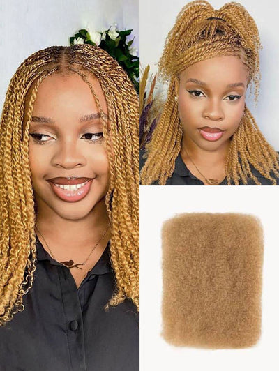 Afro Kinkys Bulk Human Hair 1 pack, 12 inch 4c Curly Hair for Permanent Sister Locs/Mini Twists/Braids/Repair Can Dye and Bleach(50 Gram)