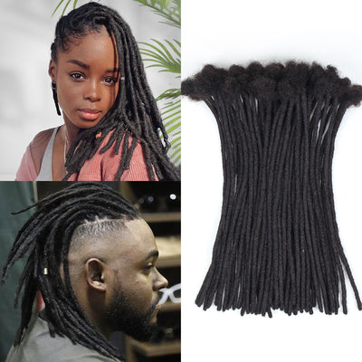 Loc Extensions Human Hair, 50 Strands 0.4CM Dreadlock Extensions Human Hair