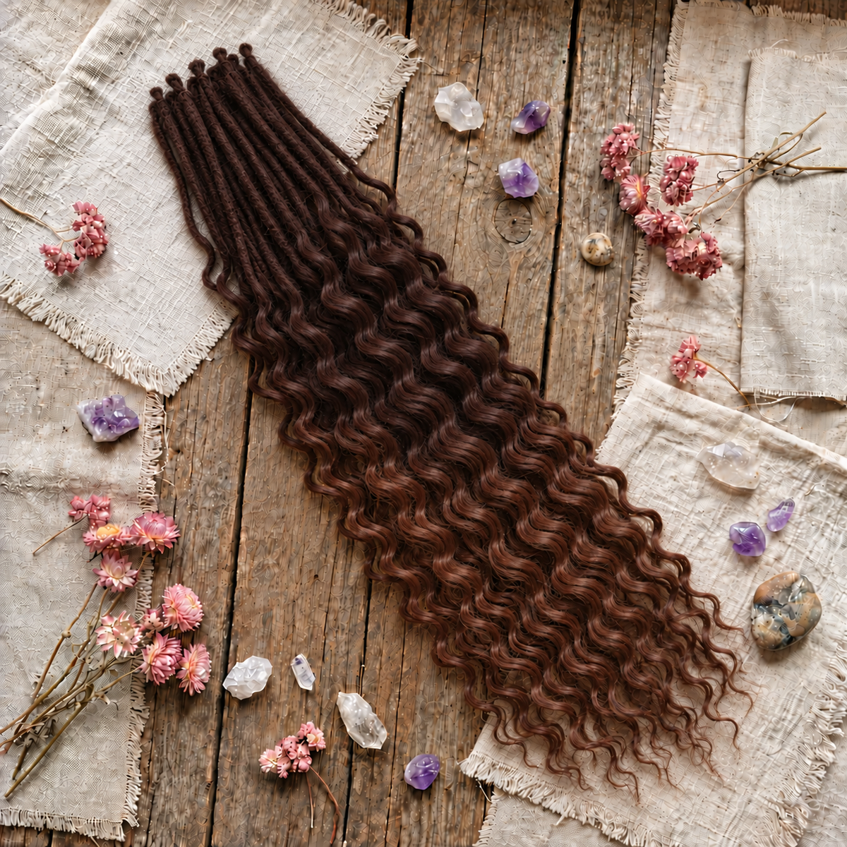 24' Curly Dreadlocks Synthetic Boho Braids Dreadlock Extensions（SE Dreads）
