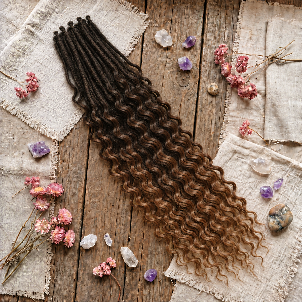 24' Curly Dreadlocks Synthetic Boho Braids Dreadlock Extensions（SE Dreads）