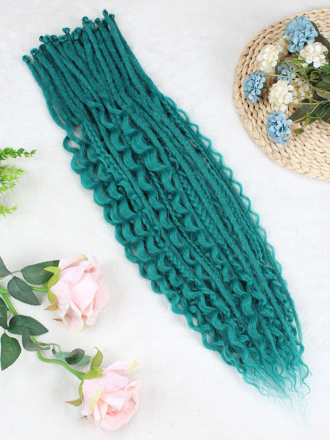 24' DE Curly Dreadlocks Synthetic Wavy Dreadlock Extension
