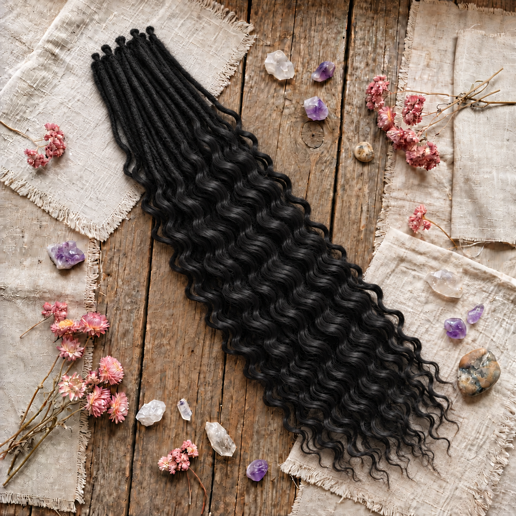 24' Curly Dreadlocks Synthetic Boho Braids Dreadlock Extensions（SE Dreads）