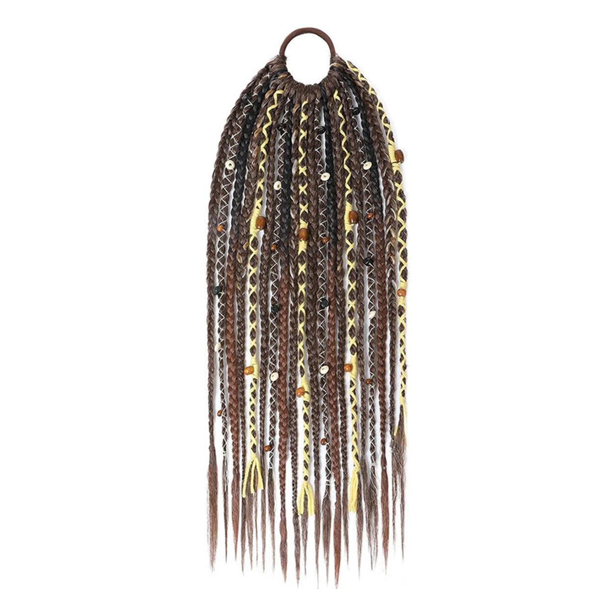 16"Boho Braided Ponytail Extension on Hair Tie