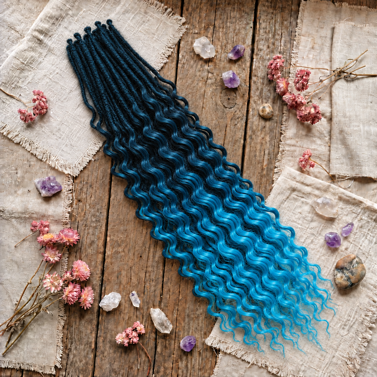 24' Curly Dreadlocks Synthetic Boho Braids Dreadlock Extensions（SE Dreads）