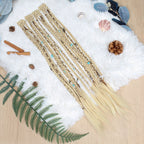 20" Boho Dreadlock Clip in Braids with Beads & Charms, Handmade Synthetic Braided Hairpieces for Cosplay Daily Styling