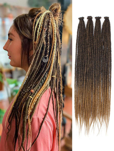 24" SE Thin 0.6cm Synthetic Dreadlock Extensions Handmade Fake Dreads