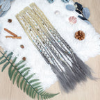 20" Boho Dreadlock Clip in Braids with Beads & Charms, Handmade Synthetic Braided Hairpieces for Cosplay Daily Styling