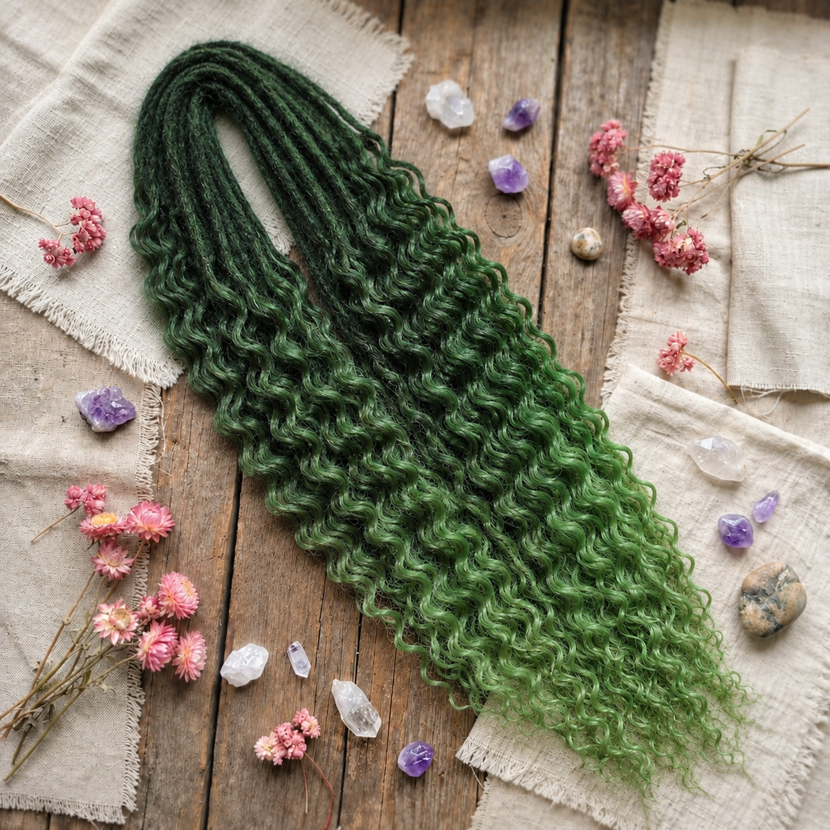 24' Curly Dreadlocks Synthetic Boho Braids Dreadlock Extensions（DE Dreads）