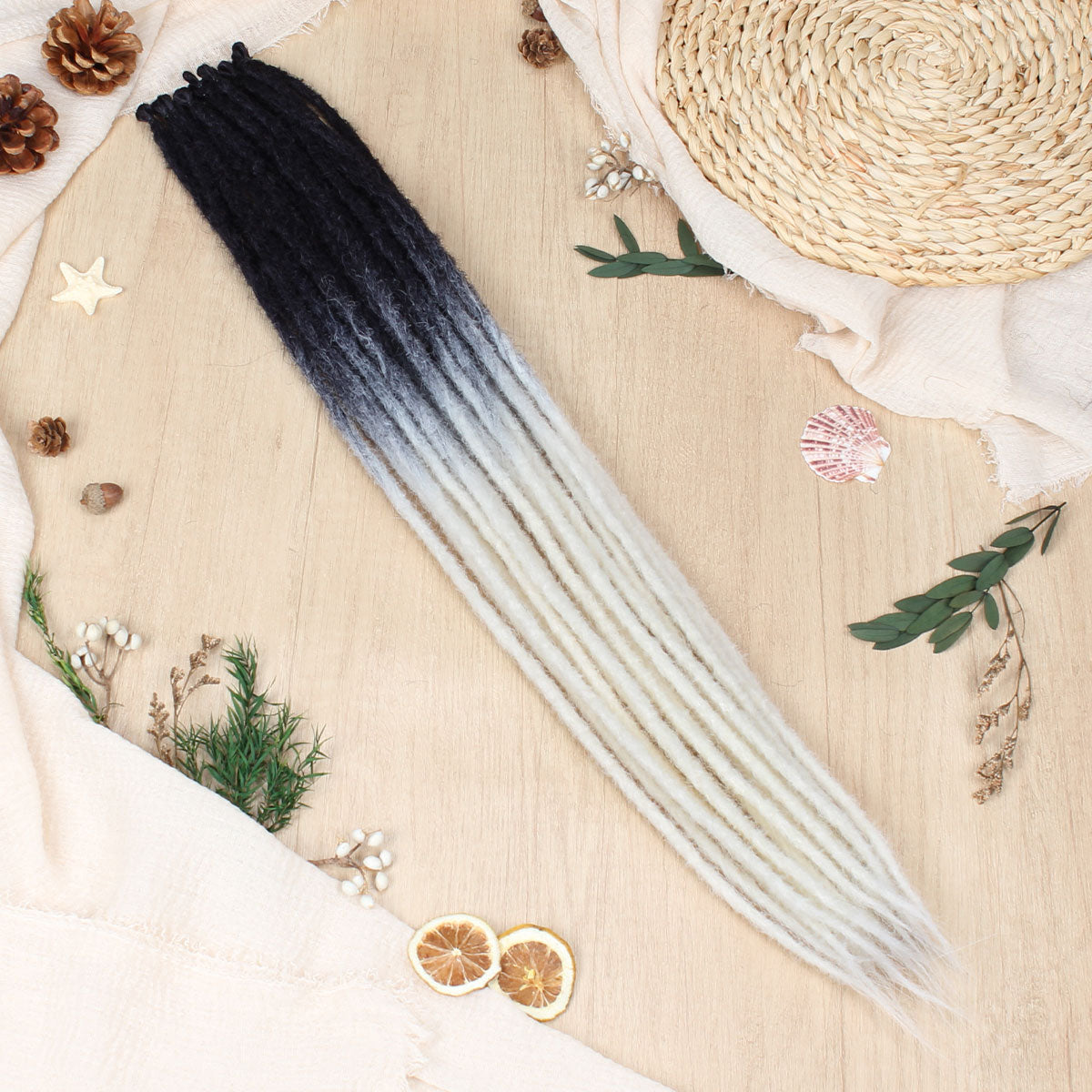24" 36" SE Thin 0.6cm Synthetic Dreadlock Extensions Handmade Fake Dreads