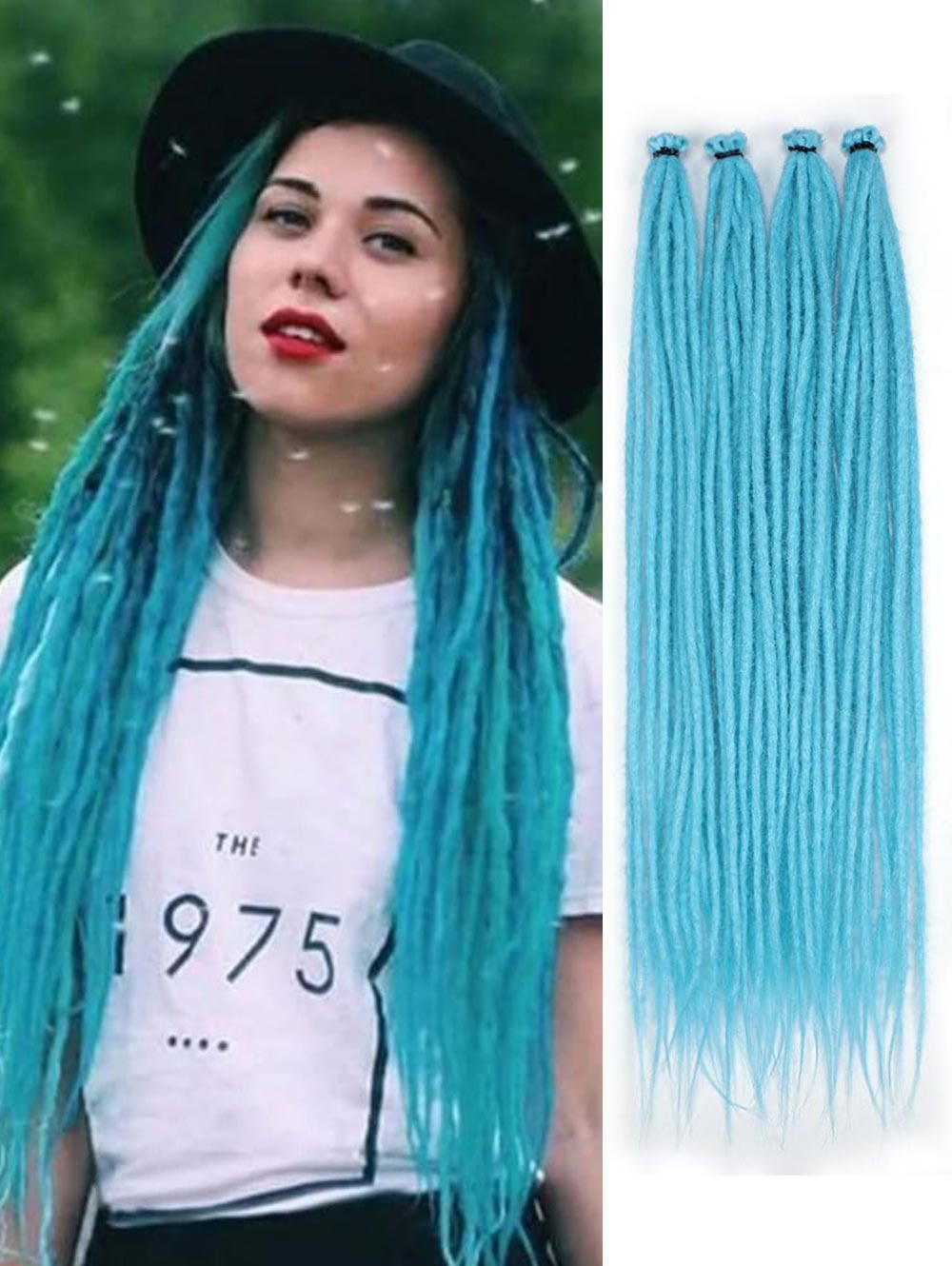 24" SE Thin 0.6cm Synthetic Dreadlock Extensions Handmade Fake Dreads