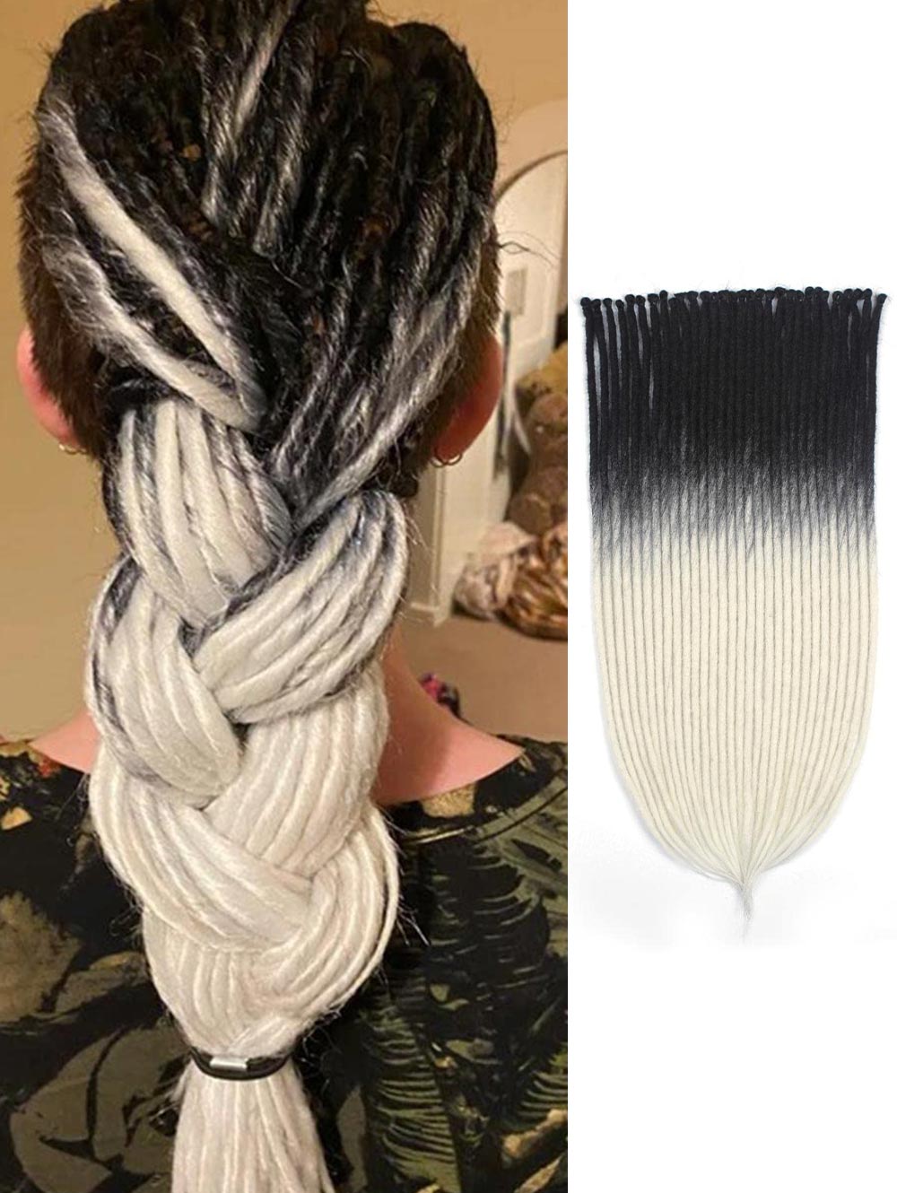 24" 36" SE Thin 0.6cm Synthetic Dreadlock Extensions Handmade Fake Dreads