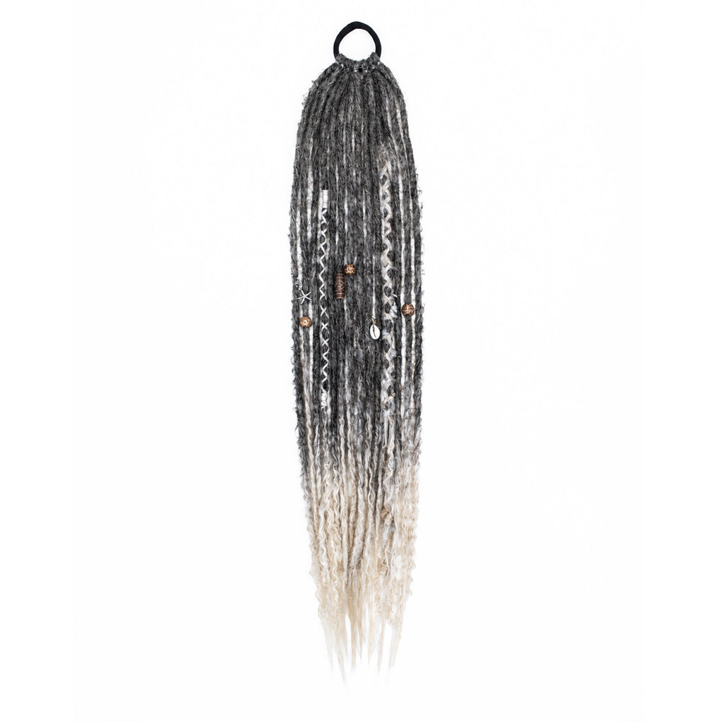 24" Boho Dreadlock Ponytail Extension on Elastic Hair Tie