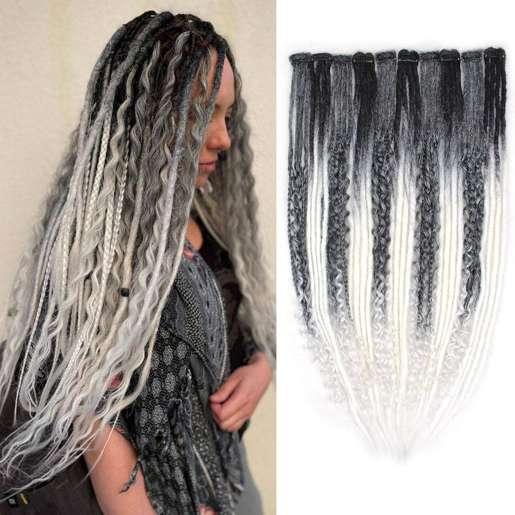 Clip in Dreadlock Hair Extensions, Handmade Clip In Dreads