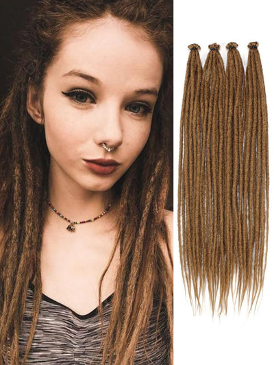 24" SE Thin 0.6cm Synthetic Dreadlock Extensions Handmade Fake Dreads