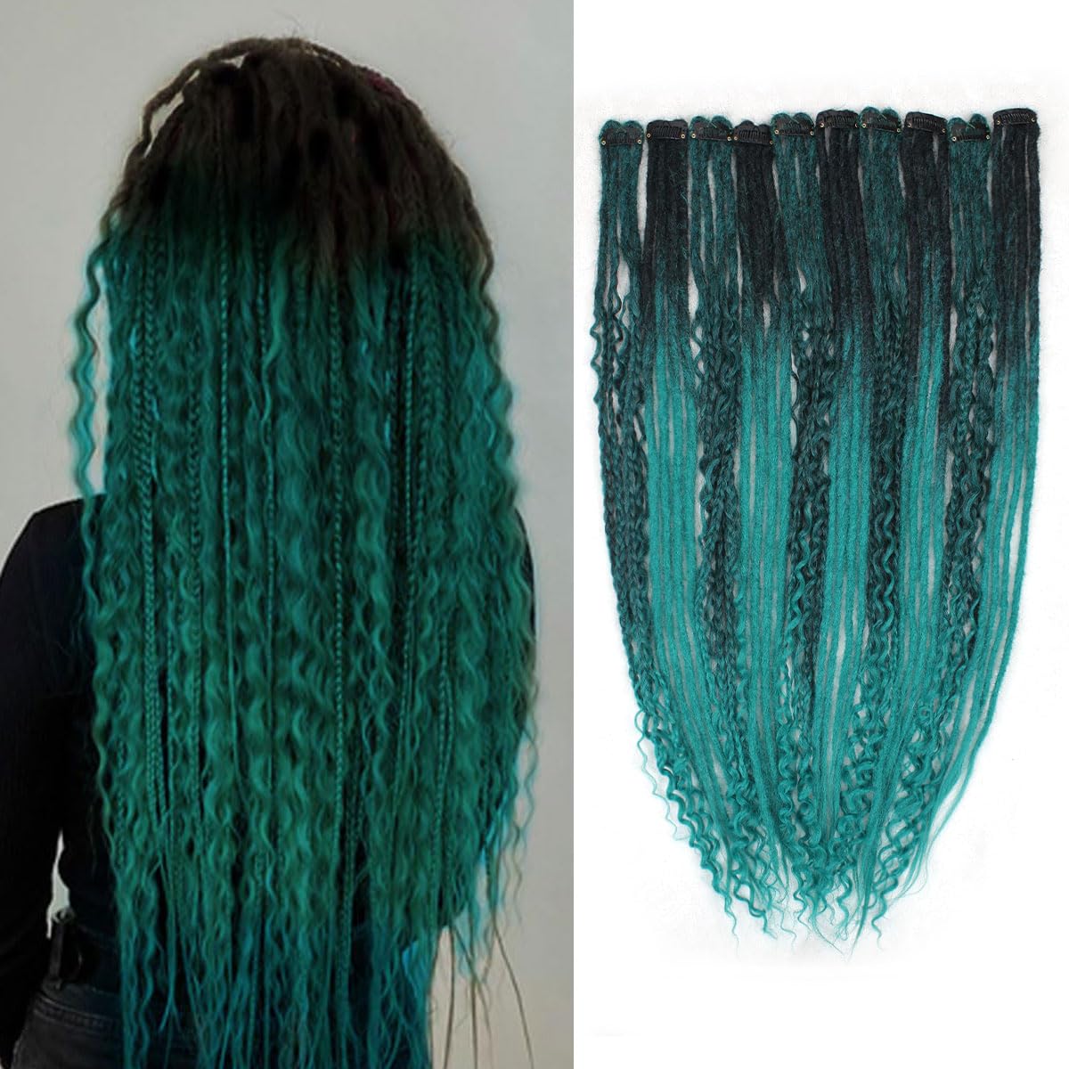 Clip in Dreadlock Hair Extensions, Handmade Clip In Dreads