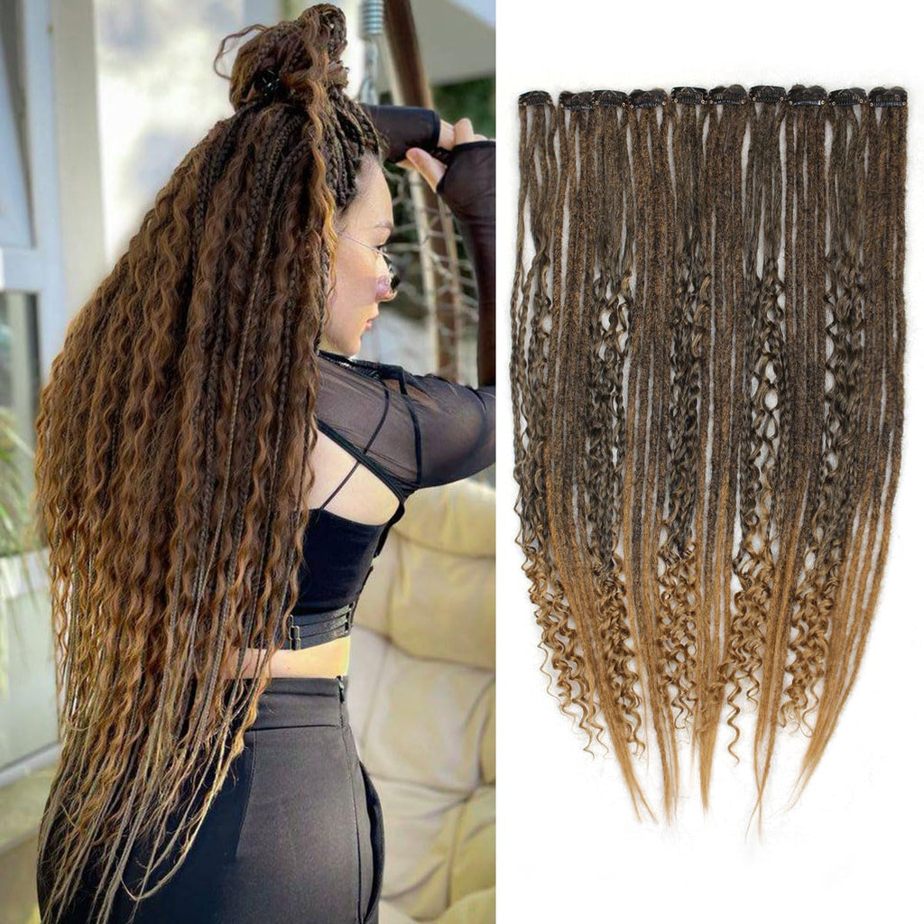 Clip in Dreadlock Hair Extensions, Handmade Clip In Dreads