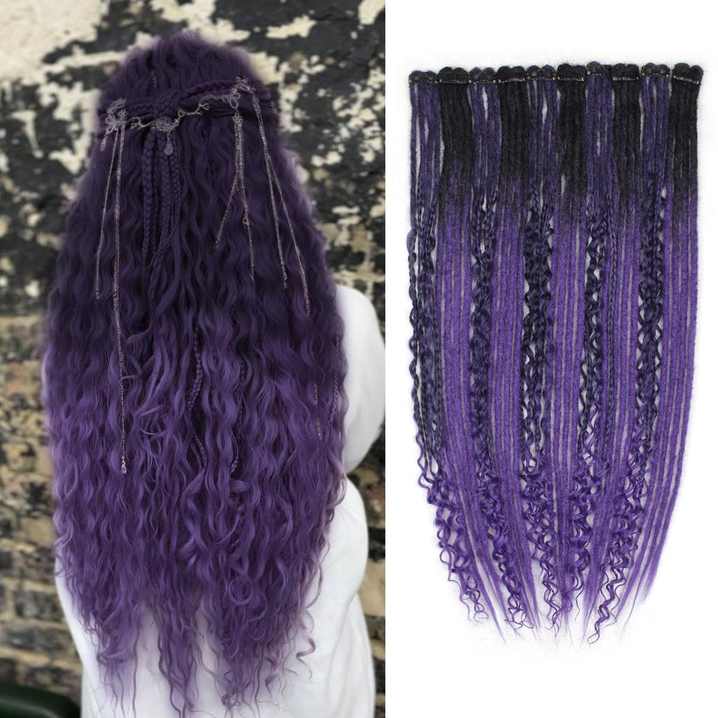 Clip in Dreadlock Hair Extensions, Handmade Clip In Dreads