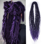 24' Curly Dreadlocks Synthetic Boho Braids Dreadlock Extensions