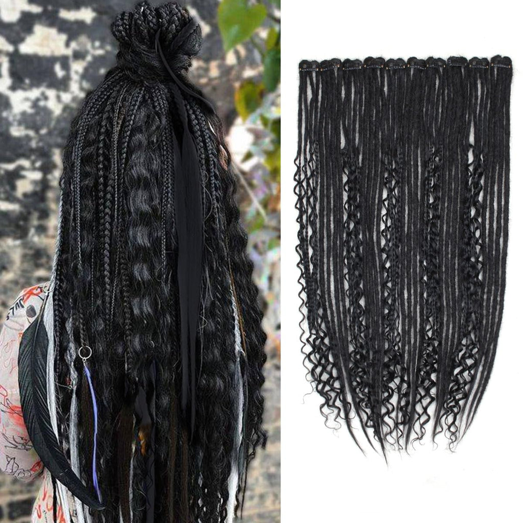 Clip in Dreadlock Hair Extensions, Handmade Clip In Dreads