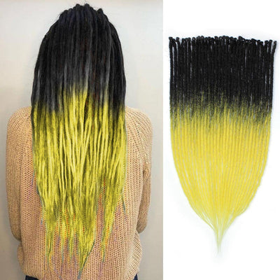 24" SE Thin 0.6cm Synthetic Dreadlock Extensions Handmade Fake Dreads