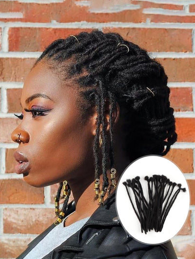 8 inch Human Hair Dreadlock Extensions 0.4cm Pencil Width Loc Extensions for Man/Women