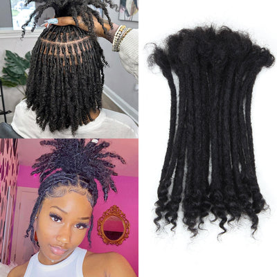 Curly Loc Extensions Human Hair,  0.4CM Dreadlock Extensions Human Hair