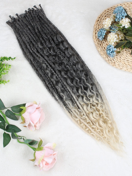 24' DE Curly Dreadlocks Synthetic Wavy Dreadlock Extension