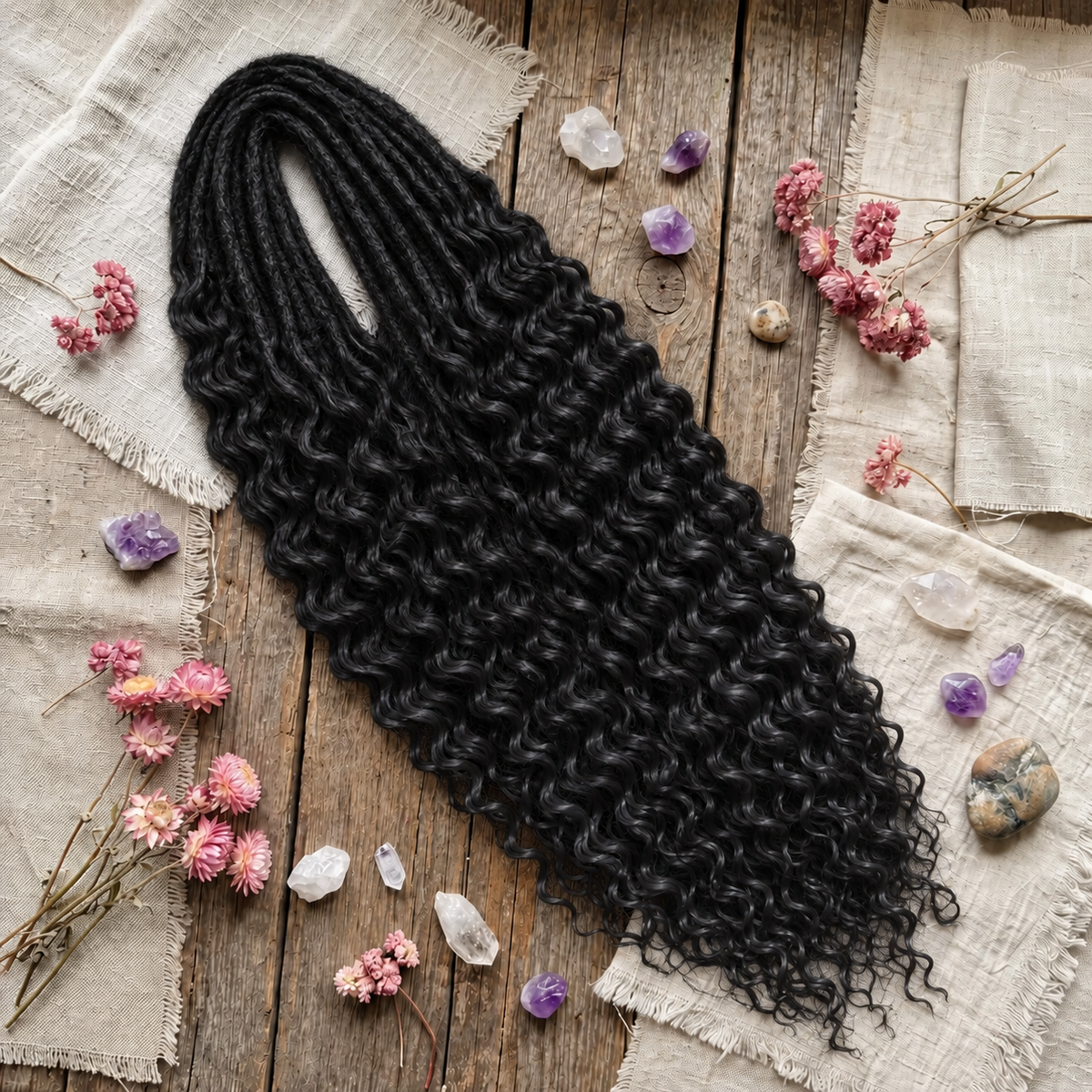24' Curly Dreadlocks Synthetic Boho Braids Dreadlock Extensions（DE Dreads）