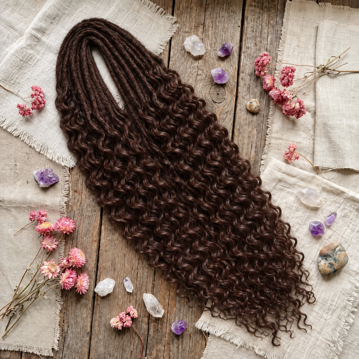 24' Curly Dreadlocks Synthetic Boho Braids Dreadlock Extensions（DE Dreads）