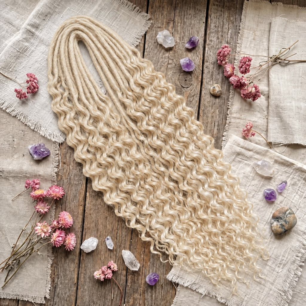 24' Curly Dreadlocks Synthetic Boho Braids Dreadlock Extensions（DE Dreads）