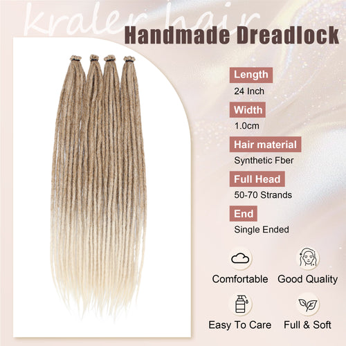 24" Thick 1cm Synthetic Dreadlock Extensions