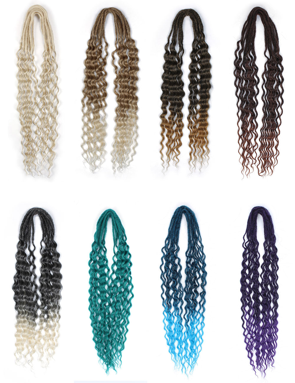 24' Curly Dreadlocks Synthetic Boho Braids Dreadlock Extensions