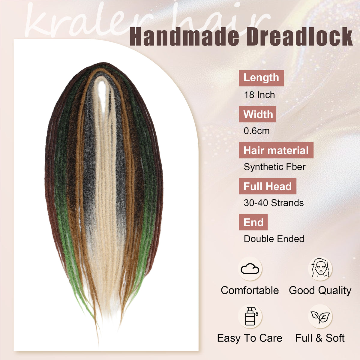18" 24"Double Ended Dreadlock Extensions for Girls