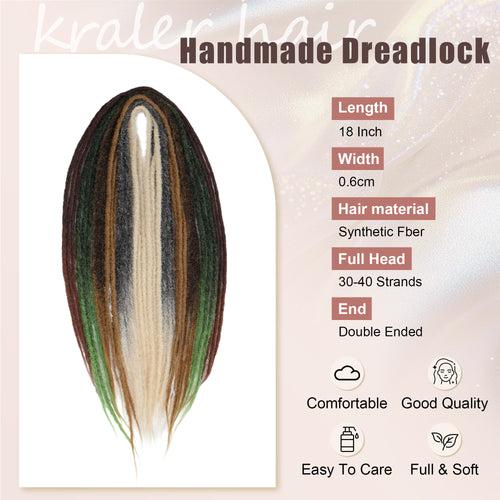 18" 24"Double Ended Dreadlock Extensions for Girls