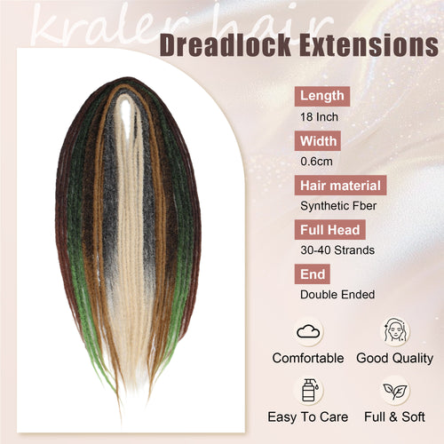 18" 24"Double Ended Dreadlock Extensions for Girls