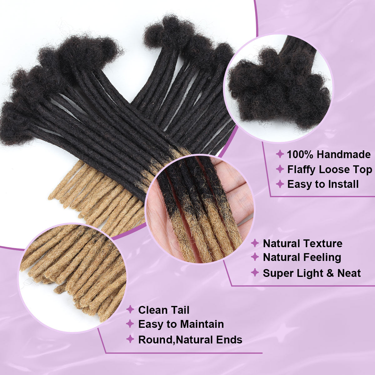 8-24 inch 0.4cm Width Human Hair Loc Extensions