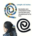 4 Pieces Spiral Lock Hair Tie for Dreadlocks - Iron Wire Embedded, Bendable Ponytail Holders - Long Dreadlock Accessory for Women & Men with Thick Curly Hair