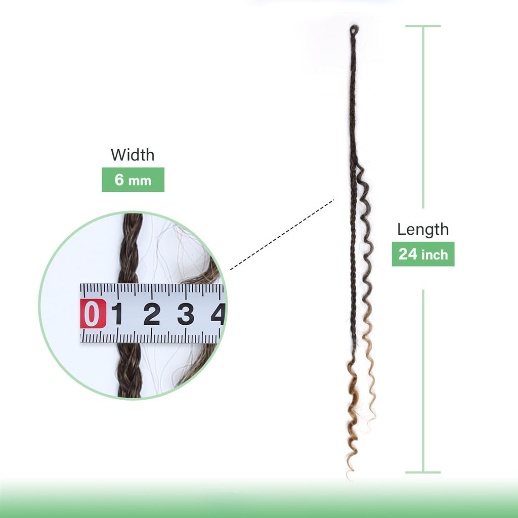 24' Curly Dreadlocks Synthetic Boho Braids Dreadlock Extensions