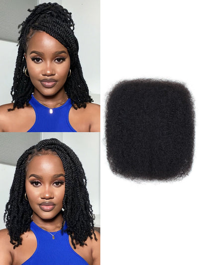 Afro Kinkys Bulk Human Hair 1 pack, 12 inch 4c Curly Hair for Permanent Sister Locs/Mini Twists/Braids/Repair Can Dye and Bleach(50 Gram)