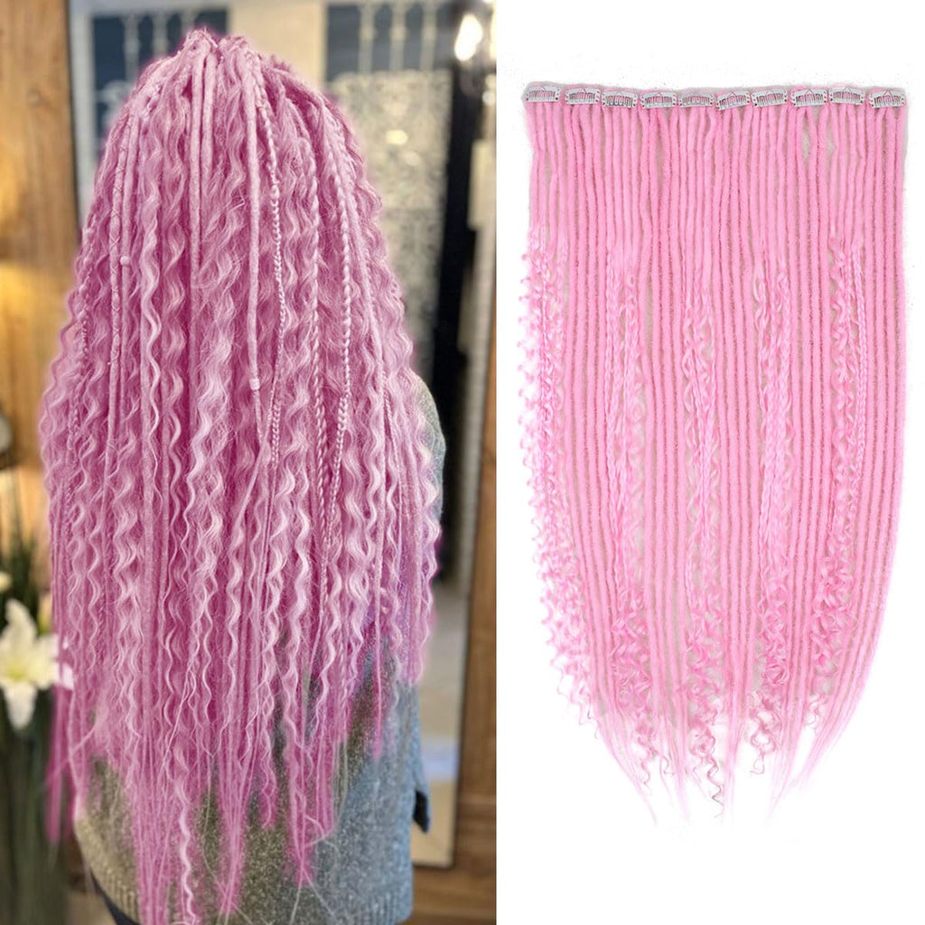 Clip in Dreadlock Hair Extensions, Handmade Clip In Dreads