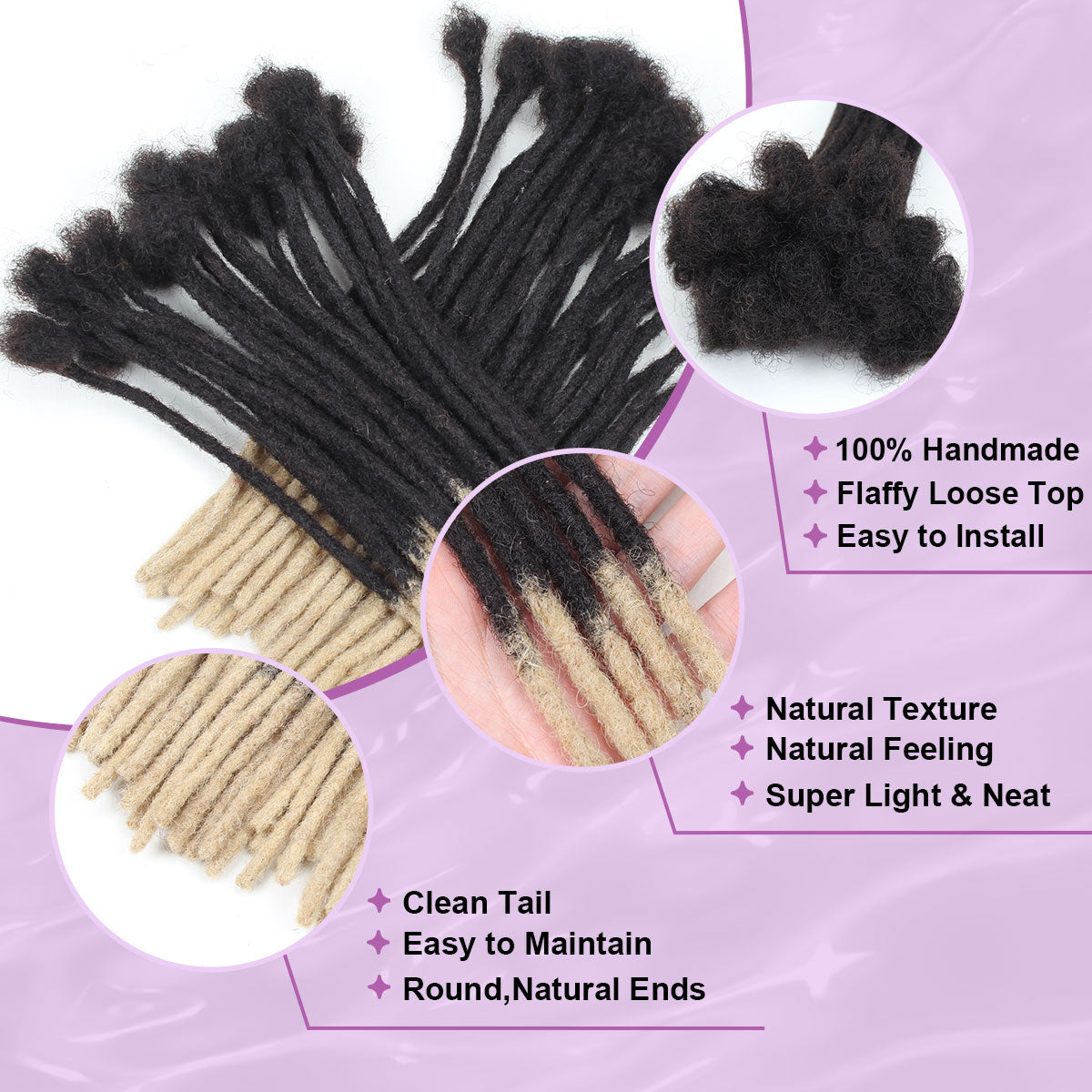 8-24 inch 0.4cm Width Human Hair Loc Extensions