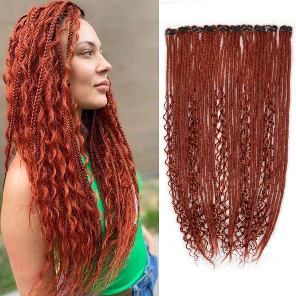 Clip in Dreadlock Hair Extensions, Handmade Clip In Dreads