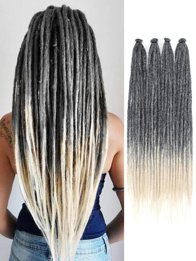 24" SE Thin 0.6cm Synthetic Dreadlock Extensions Handmade Fake Dreads