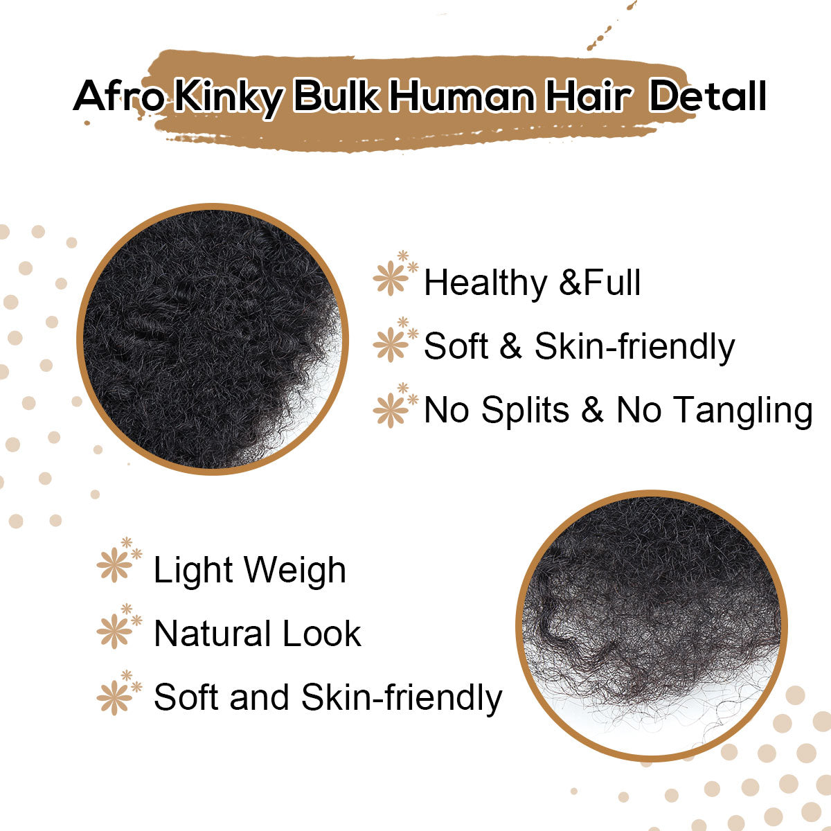 Afro Kinkys Bulk Human Hair 1 pack, 12 inch 4c Curly Hair for Permanent Sister Locs/Mini Twists/Braids/Repair Can Dye and Bleach(50 Gram)