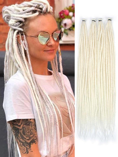 24" SE Thin 0.6cm Synthetic Dreadlock Extensions Handmade Fake Dreads