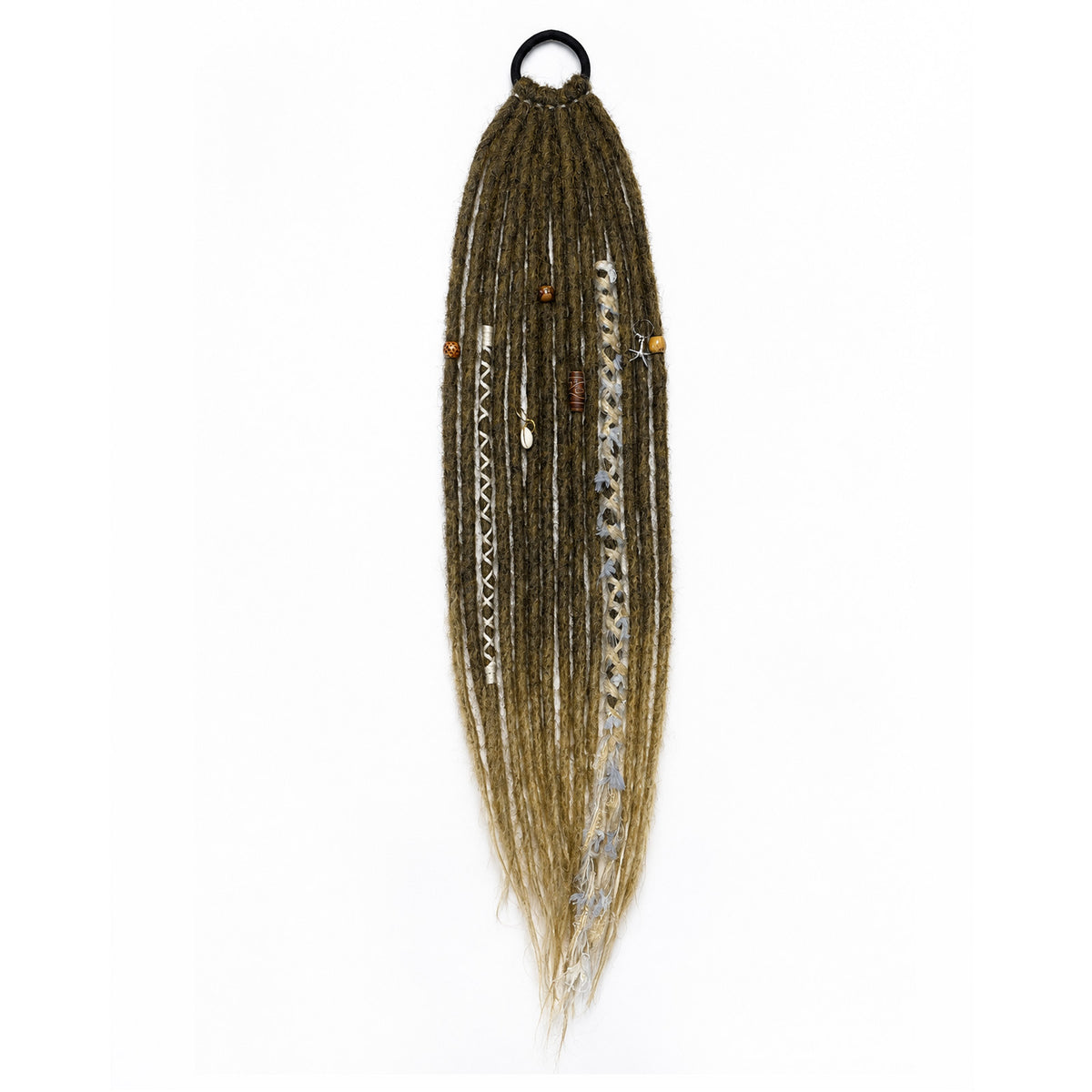 24" Boho Dreadlock Ponytail Extension on Elastic Hair Tie